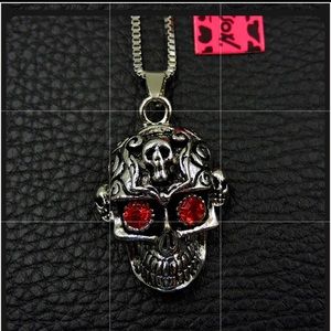 Betsey Johnson Red Eyed Skull Necklace